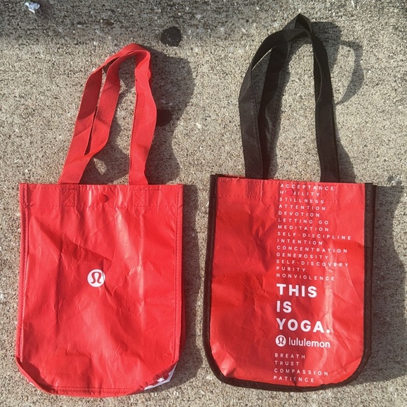 Lululemon Athletica Red and Black Tote Bag Lightweight and Reusable - Picture 1 of 2
